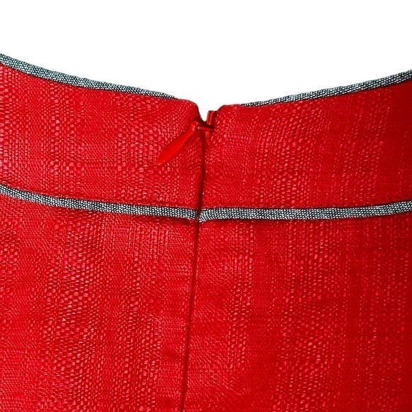 Pendleton Orange Red Woolen Mills Short Sleeve Linen Shift Dress Size 6 - Picture 9 of 12